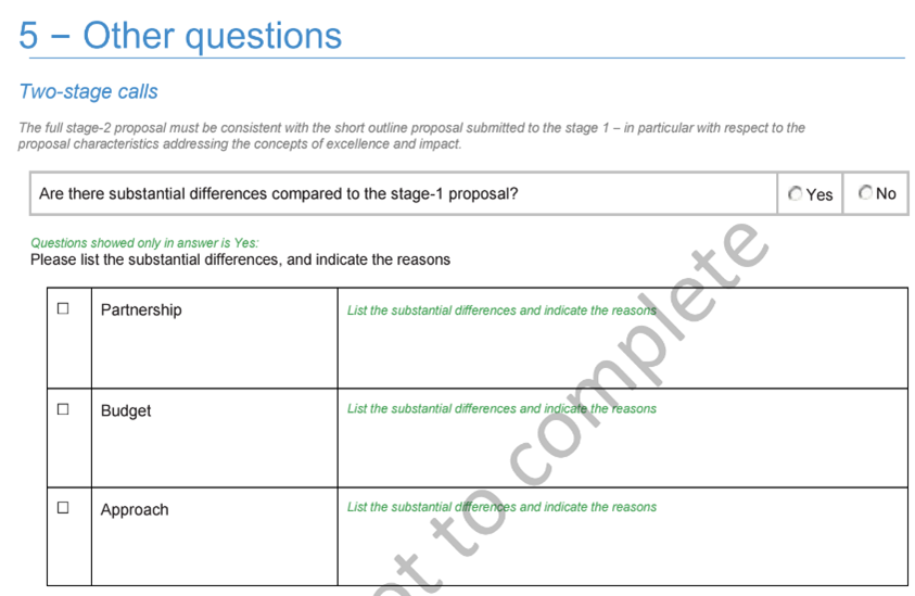 Screenshot declaration for two-stage proposals