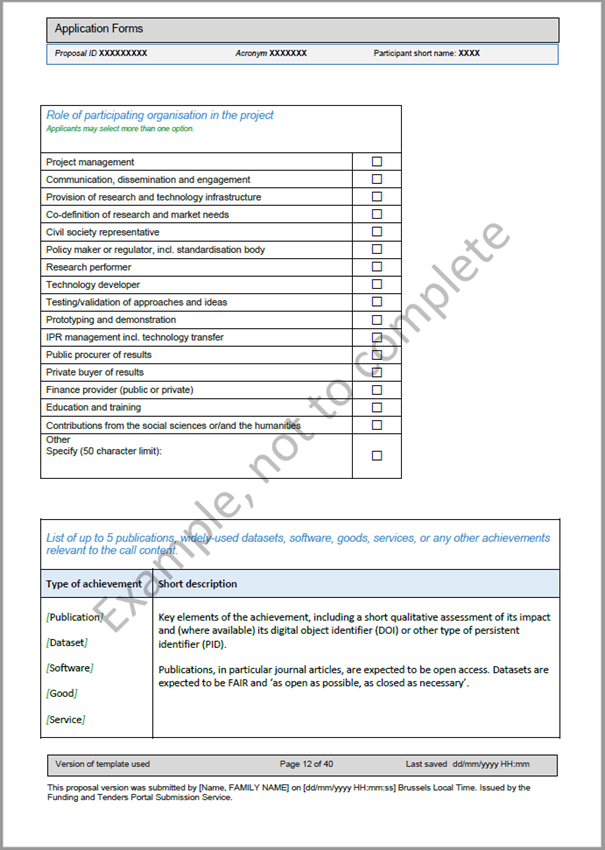 Pathfinder application form example