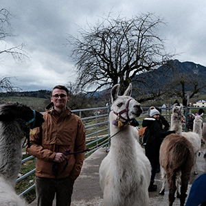 Michel with llama Cusco