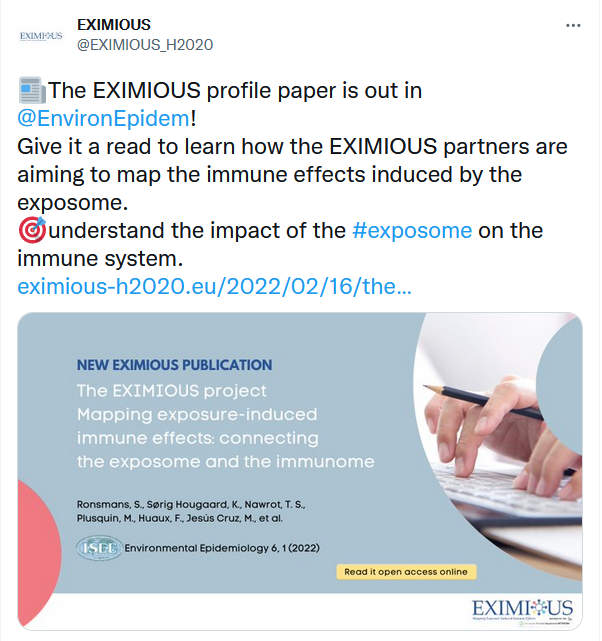 example of a Tweet @EXIMIOUS_H2020